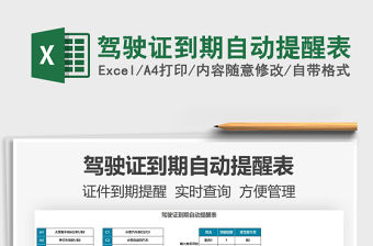 2021駕駛證到期自動提醒表免費下載