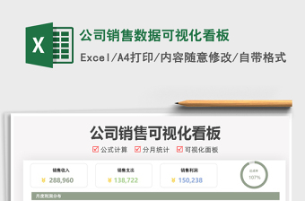 公司销售数据可视化看板Excel表格