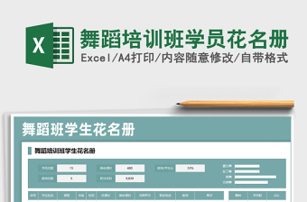 2022舞蹈培訓(xùn)班學(xué)員花名冊免費下載