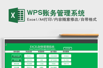 2022WPS賬務(wù)管理系統(tǒng)免費下載