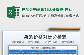 2021產品采購單價對比分析表(自動)免費下載