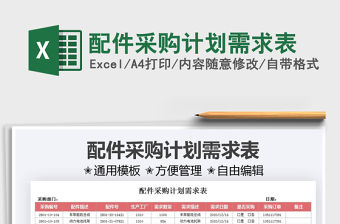 2021配件采購(gòu)計(jì)劃需求表免費(fèi)下載