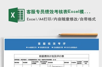 2022客服專員績效考核表Excel模板免費(fèi)下載