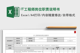 2022IT工程師崗位職責(zé)說明書免費下載