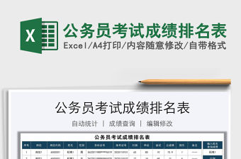 2022公務員考試成績排名表免費下載