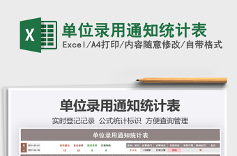 2021單位錄用通知統(tǒng)計(jì)表免費(fèi)下載