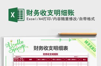 2022財務收支明細賬免費下載