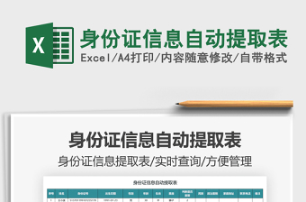 2021身份證信息自動提取表免費(fèi)下載