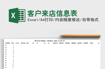 2022客戶來店信息表免費(fèi)下載