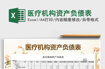2022醫(yī)療機構(gòu)資產(chǎn)負債表免費下載