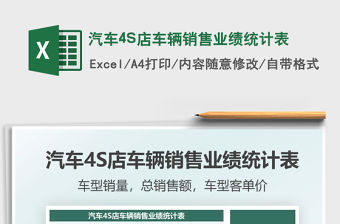 2021汽車4S店車輛銷售業績統計表免費下載