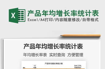 2022產(chǎn)品年均增長率統(tǒng)計表免費下載