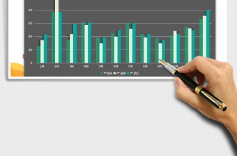 精美柱形图销量趋势EXCEL图表免费下载