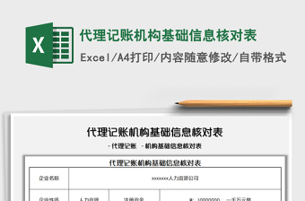 2022代理記賬機構(gòu)基礎(chǔ)信息核對表免費下載