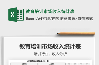 2021教育培訓(xùn)市場收入統(tǒng)計(jì)表免費(fèi)下載