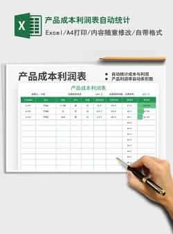 2021产品成本利润表自动统计免费下载