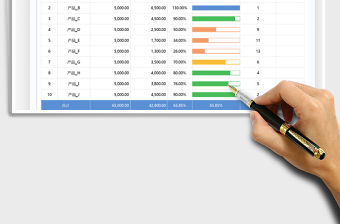 2022通用表格樣式-目標完成率免費下載