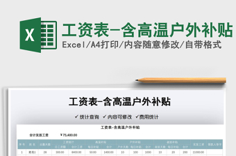 2022工資表-含高溫戶外補(bǔ)貼免費(fèi)下載