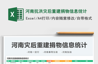 2021河南抗洪災(zāi)后重建捐物信息統(tǒng)計(jì)免費(fèi)下載