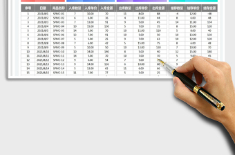 2021商品出入库管理表-结存计算免费下载