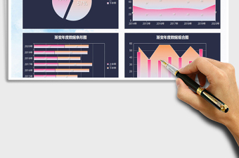 2021红粉渐变年度数据可视化分析图表免费下载