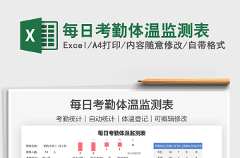 2022每日考勤體溫監(jiān)測表免費下載