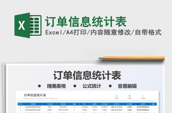2021訂單信息統(tǒng)計表免費下載