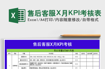 售后客服X月KPI考核表免費下載