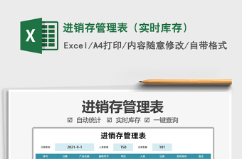 2021進(jìn)銷存管理表（實時庫存）免費下載