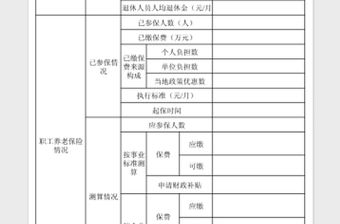 2022職工養老保險情況調查表免費下載