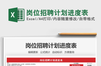 2021崗位招聘計(jì)劃進(jìn)度表免費(fèi)下載