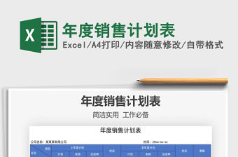 2022年度銷售計劃表免費下載