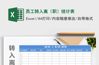2022員工轉(zhuǎn)入離（職）統(tǒng)計(jì)表免費(fèi)下載