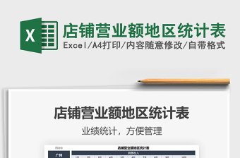 2021店鋪營(yíng)業(yè)額地區(qū)統(tǒng)計(jì)表免費(fèi)下載