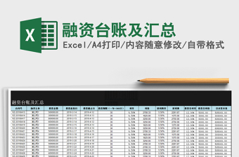 2022融資臺(tái)賬及匯總免費(fèi)下載