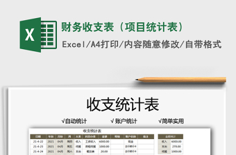2021財務(wù)收支表（項目統(tǒng)計表）免費下載