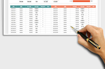 2021財務收入支出記賬表-圖表分析免費下載
