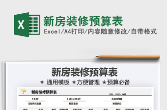 2021新房裝修預(yù)算表免費(fèi)下載