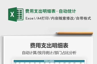 2021費(fèi)用支出明細(xì)表-自動統(tǒng)計免費(fèi)下載