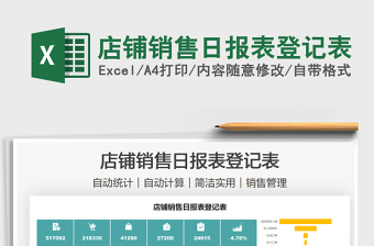 2021店鋪銷售日報表登記表免費下載