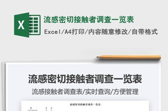 2022流感密切接觸者調查一覽表免費下載