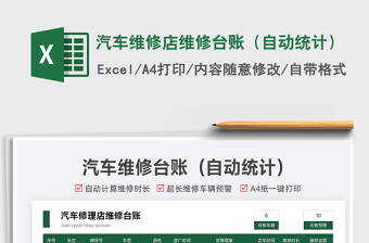 2021汽車維修店維修臺(tái)賬（自動(dòng)統(tǒng)計(jì)）免費(fèi)下載