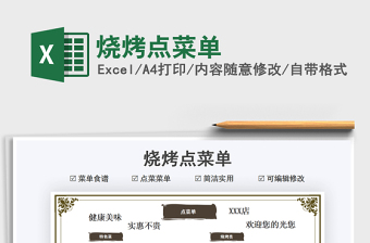 2022燒烤點菜單免費下載