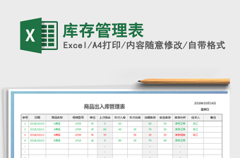 2022免费库存管理表