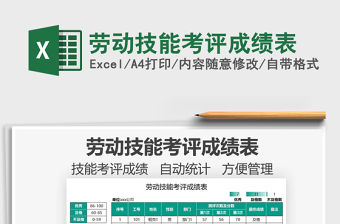 2022勞動技能考評成績表免費下載