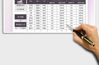 2022员工公积金缴纳统计表免费下载