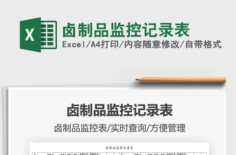 2021鹵制品監(jiān)控記錄表免費(fèi)下載