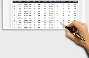 2022教师招聘成绩统计表免费下载