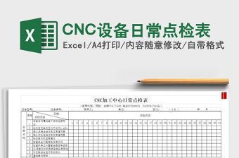 2021CNC設備日常點檢表免費下載