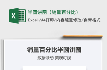 2021半圓餅圖（銷(xiāo)量百分比）免費(fèi)下載